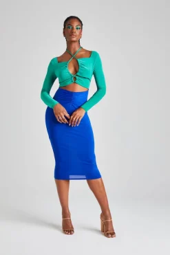 Multi Colour Block Midi Dress