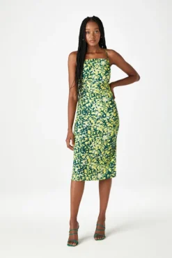 Napa Green Printed Midi Dress