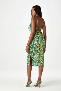 Napa Green Printed Midi Dress