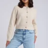 Neutral Floral Button Cropped Cardigan