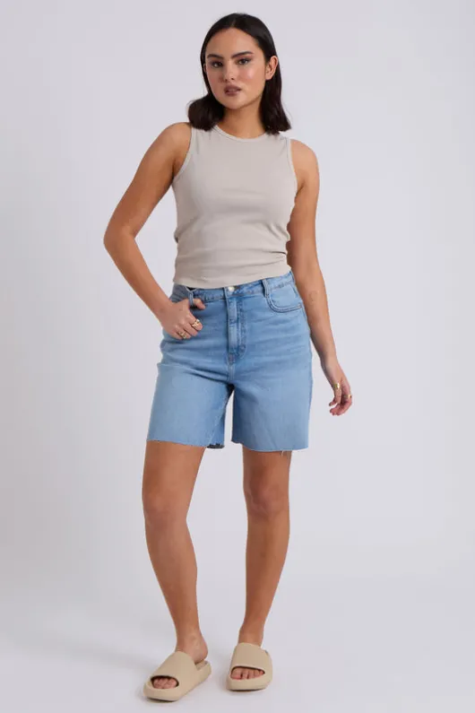 Neutral Washed Ribbed Racer Vest