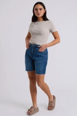 Neutral Washed Ribbed Tee