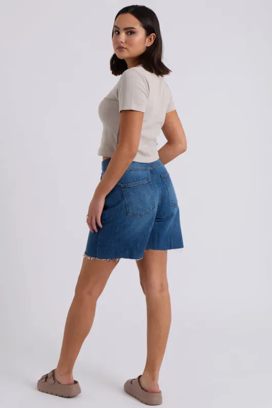 Neutral Washed Ribbed Tee