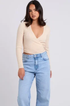 Oatmeal Ballet Wrap Crop Cardi