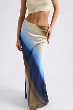 Ombre Bias Cut Maxi Skirt