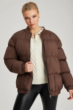Oversized Gathered Puffball Puffa Coat