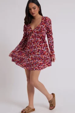 Pancy Red Empire Line Dress