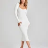 Petite Cream Square neck Dress