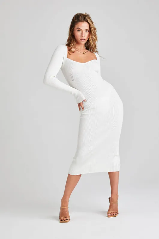 Petite Cream Square neck Dress