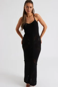Pointelle Knit Midaxi Dress