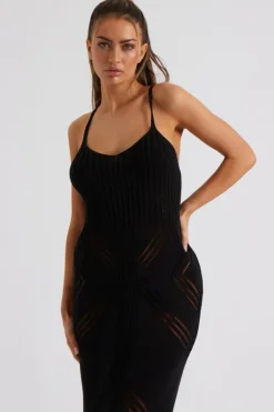 Pointelle Knit Midaxi Dress