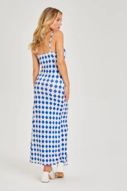 Printed Ruched Midi Dress
