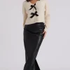PU Split Back Skirt