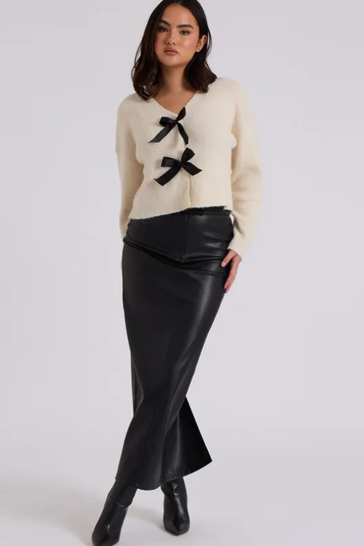 PU Split Back Skirt