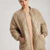 Quilted Longline Bomber