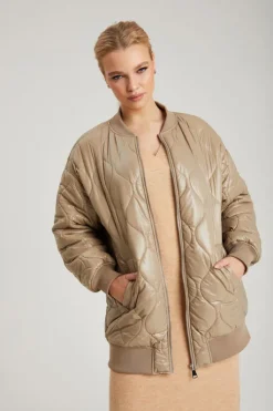 Quilted Longline Bomber