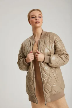 Quilted Longline Bomber