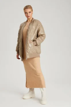 Quilted Longline Bomber