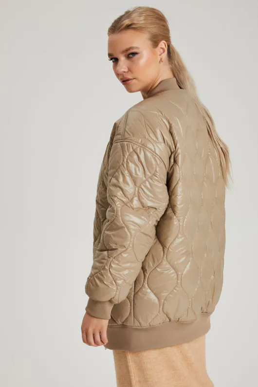 Quilted Longline Bomber