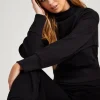 Recycled Amerie Black Waist Detail High Neck Sweater