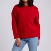 Red Wool Blend Crew Neck Jumper