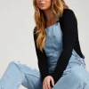Ripped Long Dungaree