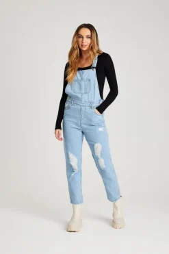 Ripped Long Dungaree
