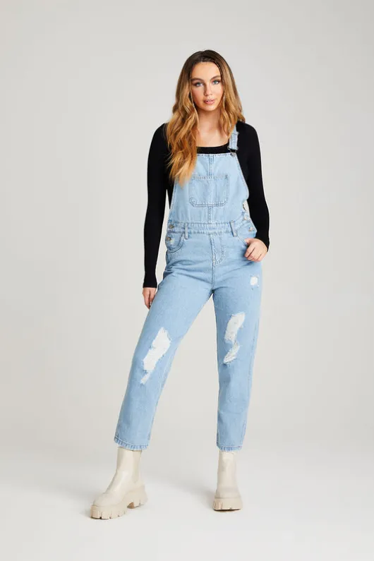 Ripped Long Dungaree
