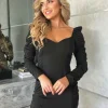 Ruche Sleeve Dress