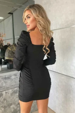 Ruche Sleeve Dress
