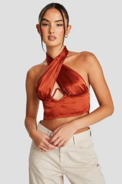 Rust Halter Neck Top