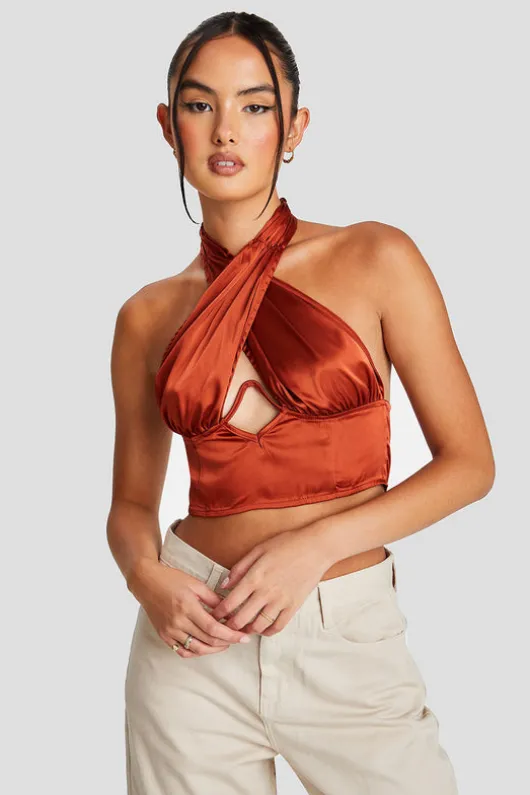 Rust Halter Neck Top