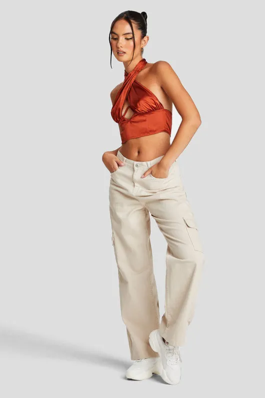 Rust Halter Neck Top