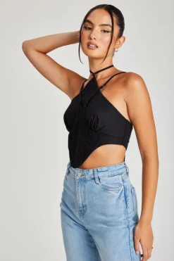 Sierra Bengaline Halter Corset Top