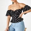 Sophia Floral Twist Front Bardot Top