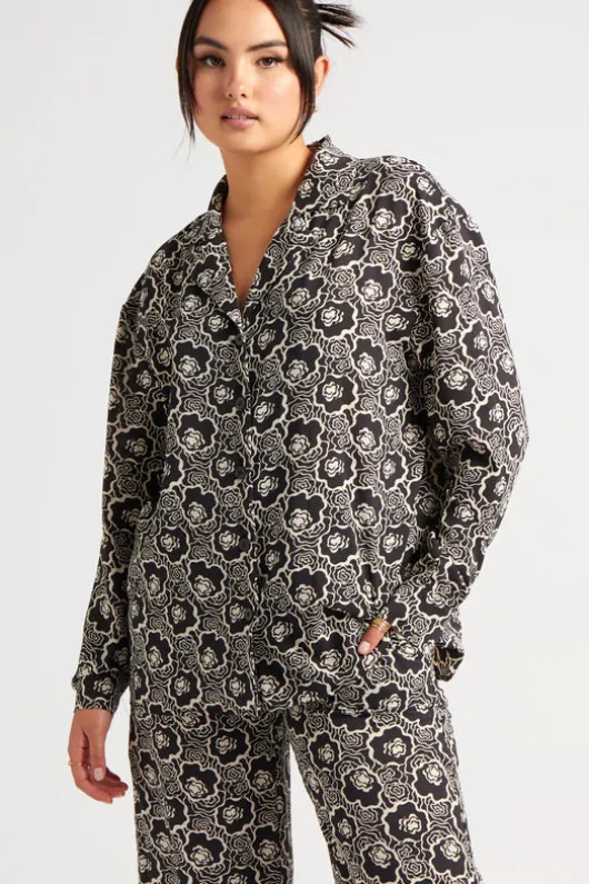 Stencil Floral Wide Leg Trouser Co-ord