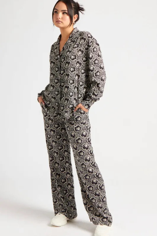 Stencil Floral Wide Leg Trouser Co-ord