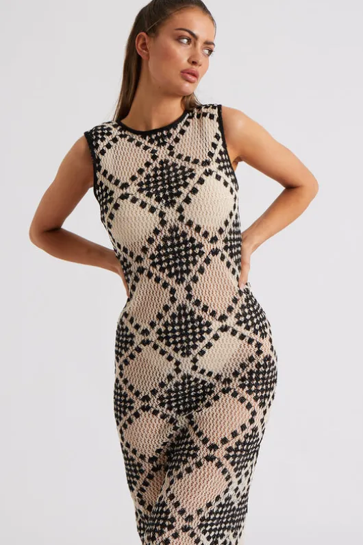 Stitchy Mono Racer Maxi Dress