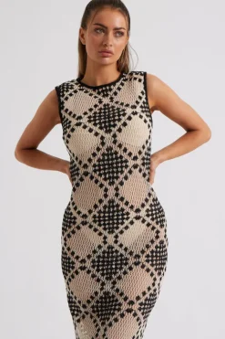 Stitchy Mono Racer Maxi Dress