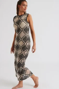 Stitchy Mono Racer Maxi Dress