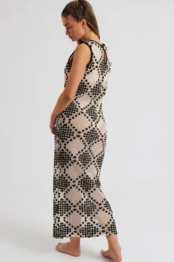 Stitchy Mono Racer Maxi Dress