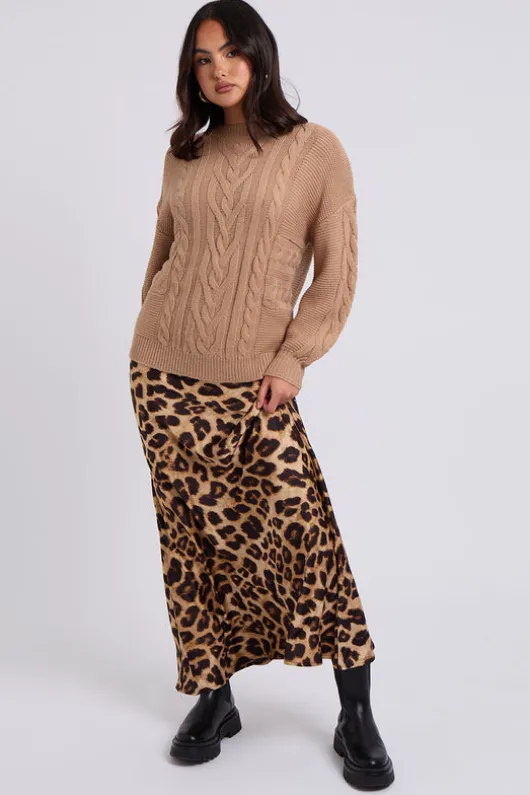 Stone Cable Crew Neck Jumper