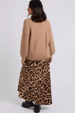 Stone Cable Crew Neck Jumper