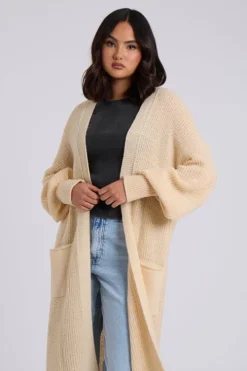 Stone Chunky Longline Cardigan