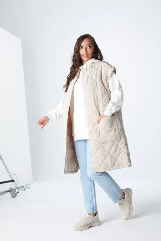 Stone Longline Gilet