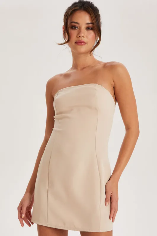 Stone Strapless Tailored Dress | Urban Bliss clothing