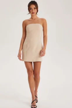 Stone Strapless Tailored Dress | Urban Bliss clothing
