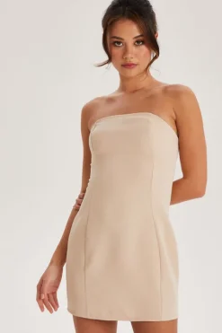 Stone Strapless Tailored Dress | Urban Bliss clothing