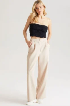 Stone Tailored Wide Leg Trousers