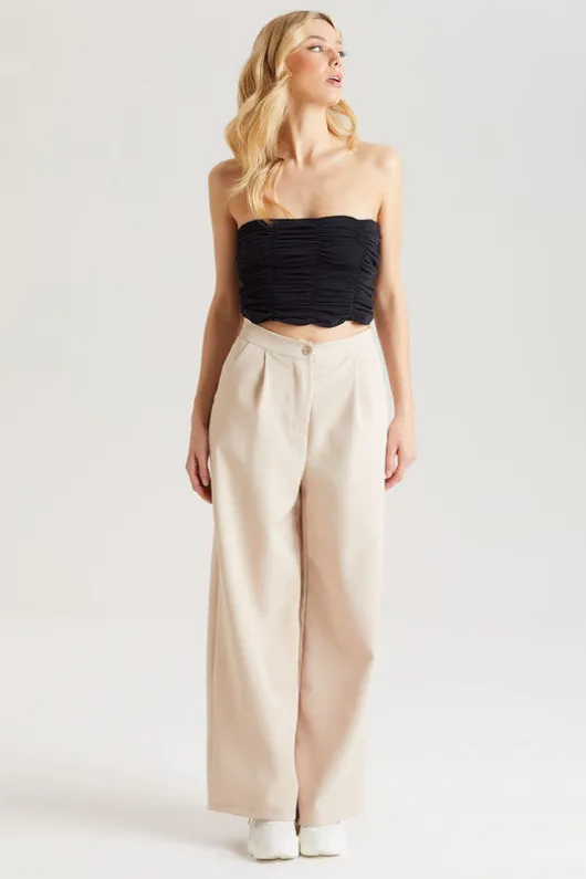 Stone Tailored Wide Leg Trousers